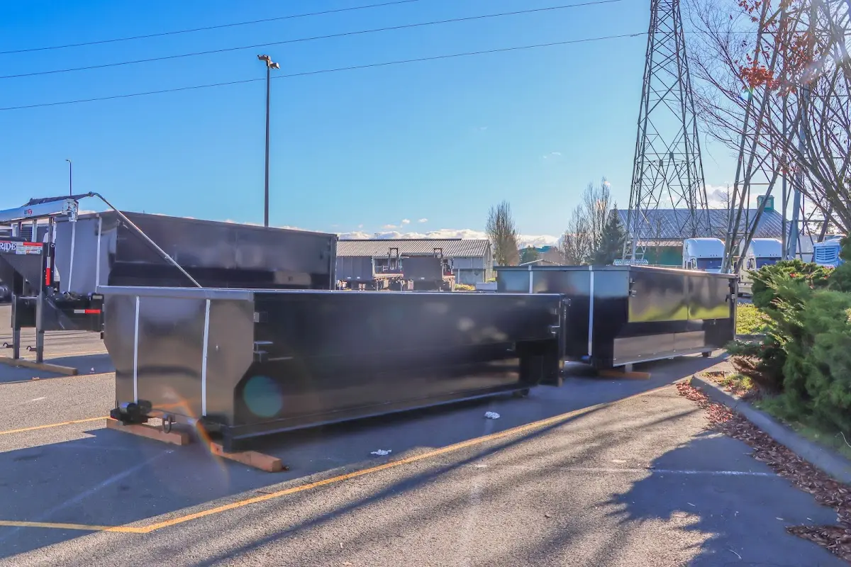 Roll-off dumpster ready for waste disposal at job site for Cleanout Dumpster Rental in Ellicott City